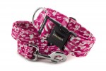 Collar Camouflage Pink with a leash