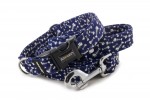 Leash Fishbone Blue with the collar