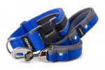 Collar Reflex Dark Blue II with a leash