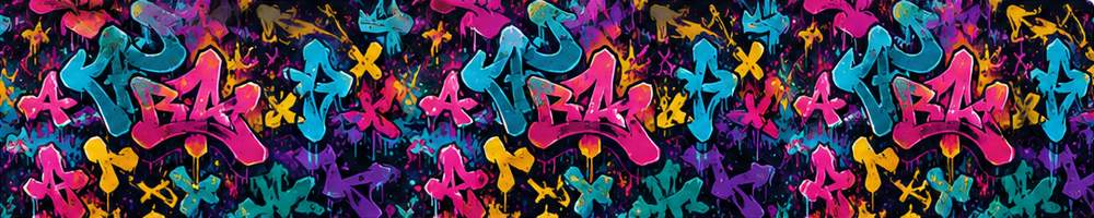 AI pattern colorful graffiti in neon colors