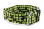 Collar Bright Green Dots - Detail of D-ring