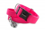 Collar Neon Pink with a leash