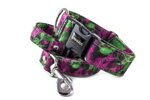 Leash Purple Green Mood with the collar