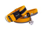 Collar Reflex Mustard Yellow II with a leash