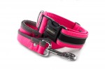 Halsband Reflex Neon Pink II mit der Leine