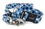 Collar Sheep Dream Blue with a leash