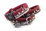 Collar Winter Village Red with a leash