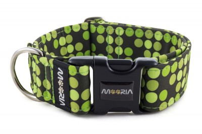 Collar Bright Green Dots