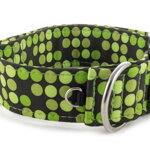 Collar Bright Green Dots - Detail of D-ring