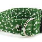 Collar Fishbone Green - Detail of D-ring
