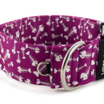 Collar Fishbone Purple - Detail of D-ring