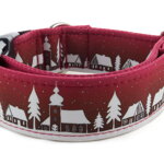 Collar Winter Village Red - Detail of the pattern