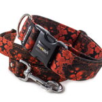 Collar Abstract Red with a leash