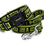 Leash Danger Yellow with the collar