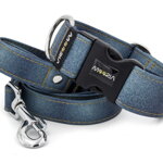 Collar Denim with a leash
