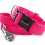 Leash Neon Pink with the collar