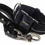 Collar Reflex Black I with a leash
